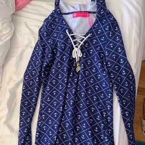Long sleeve nautical dress/cover up